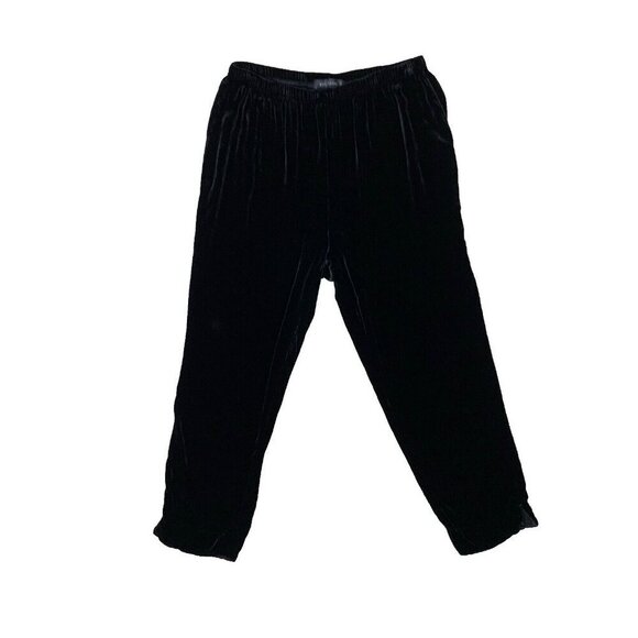 Cut Loose Womens Size M Black Velvet Pull On Pants Rayon Silk Ankle Holiday - Picture 4 of 13